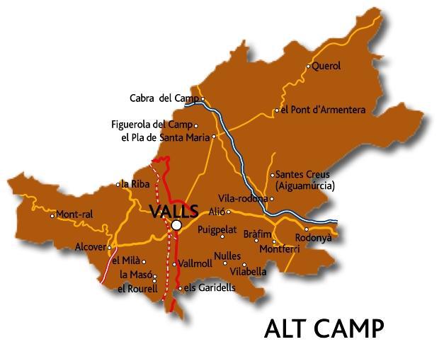 Mapa de l'Alt Camp