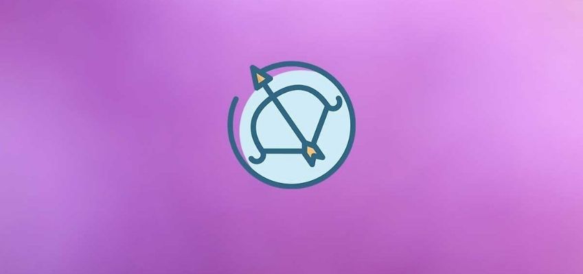 The Sagittarius sign with a purple background
